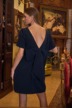 Load image into Gallery viewer, Navy Bow Mini Dress
