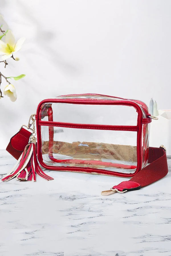 Clear Bag Red Posh P Boutique