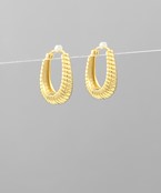 Gold Dipped Oval Huggie Earring